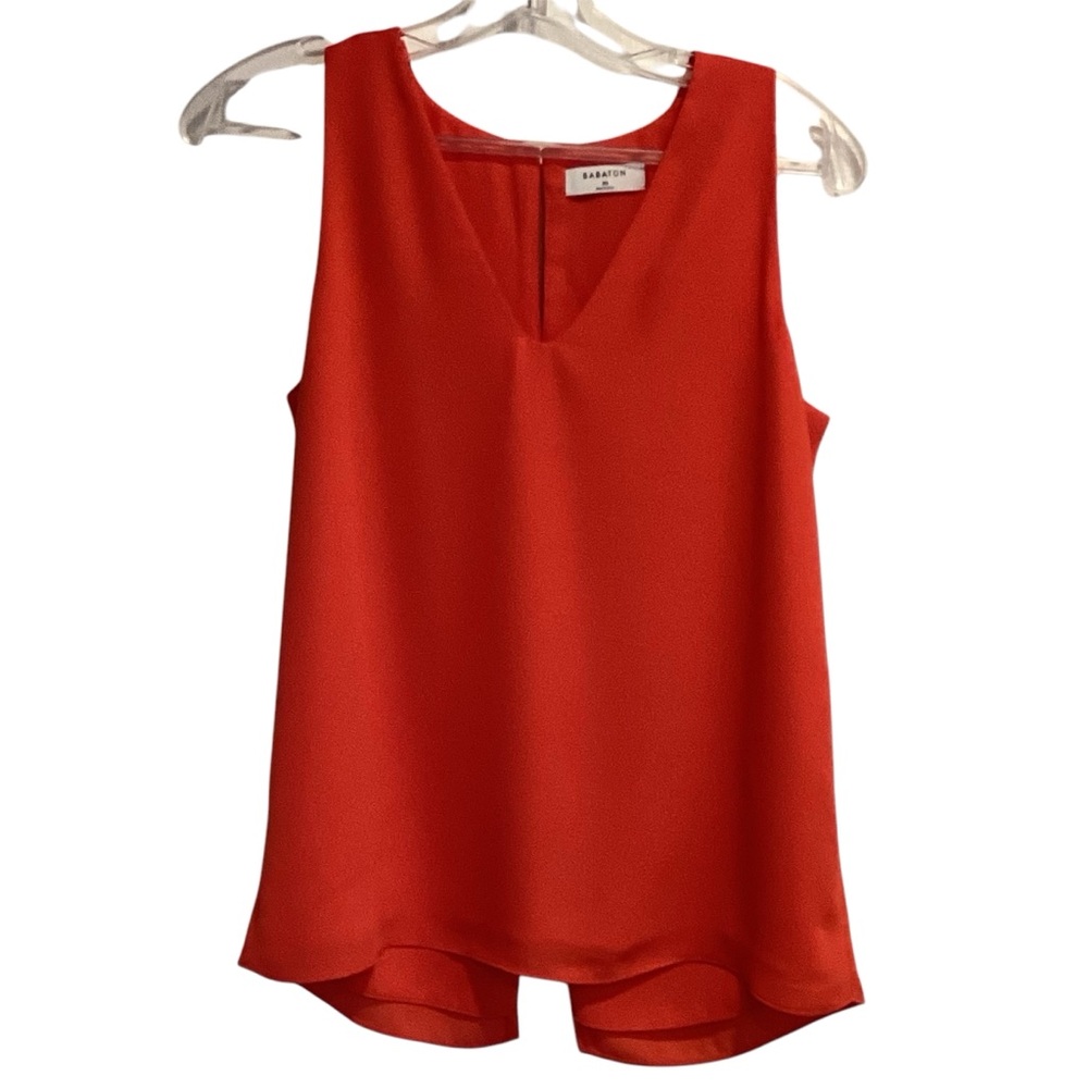 Babaton Maddox Orange Tank with Peek-a-Boo Back Slits, Size XS